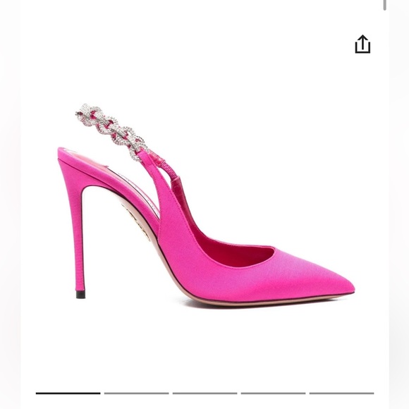 Aquazzura Shoes - NWOT Aquazzura Pink Crystal Slingback Heels